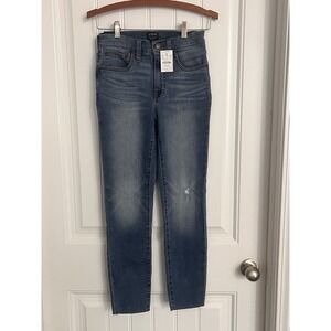 J. Crew 9" High Rise Skinny Toothpick Blue Jeans Size 24 Brand New‎ 24"X27"